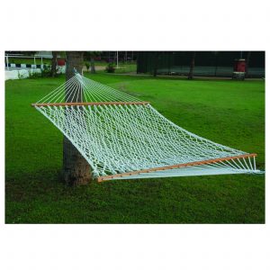 Double Hammock (Polyester Rope – White) 4’7 x 13′