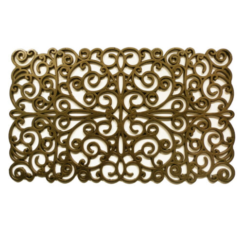 Gold Scroll Rubber Doormat 18" x 30"
