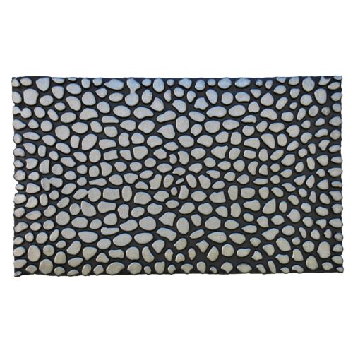 Pebbles Silver Rubber Doormat 18" x 30"