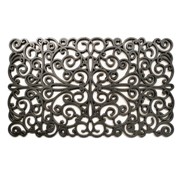 Silver Scroll Rubber Doormat 18" x 30"