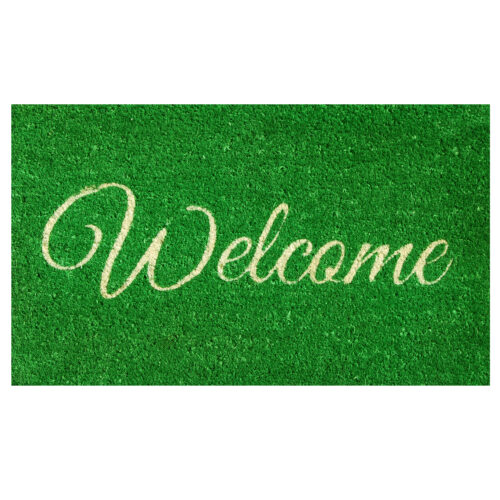 Green Welcome Doormat