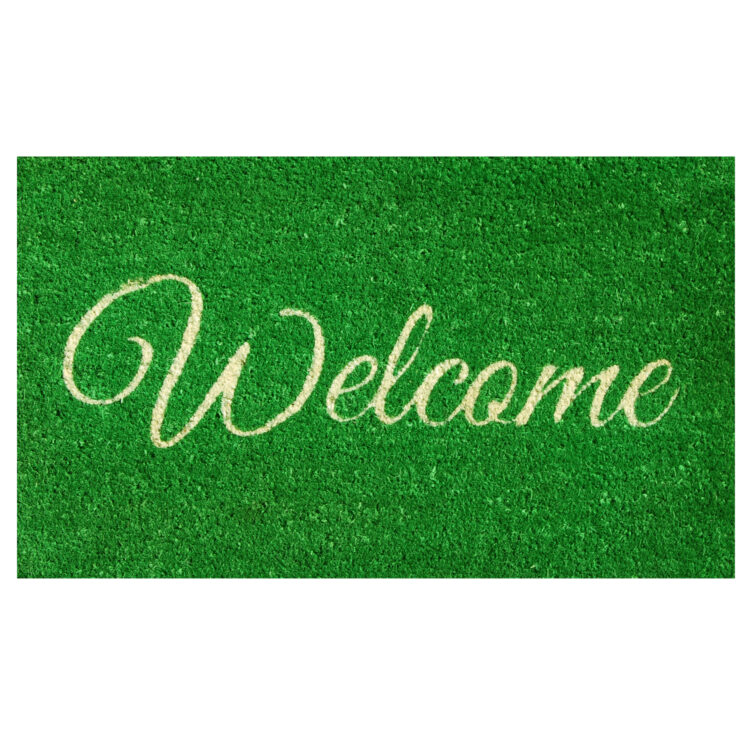 Green Welcome Doormat