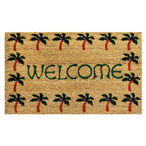 Palm Tree Border Welcome Doormat