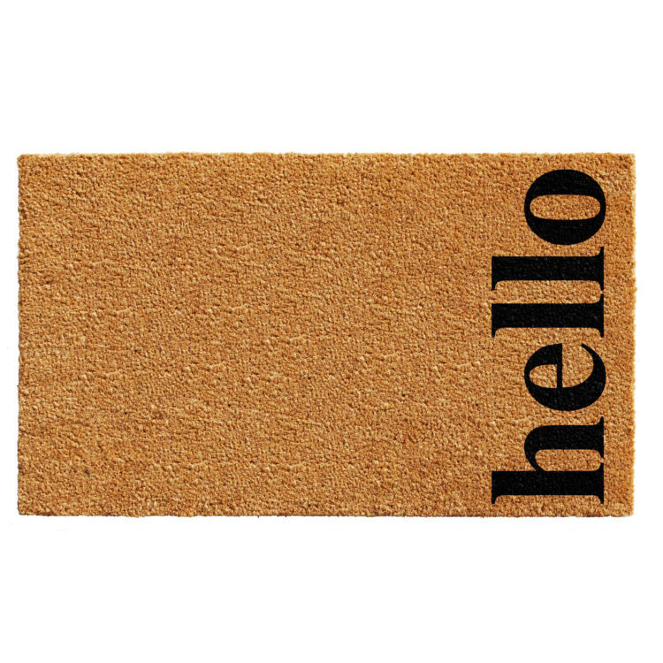 Vertical Hello Doormat Natural