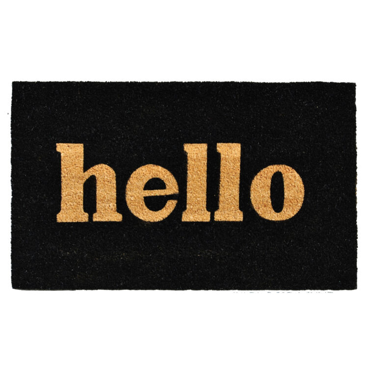 Hello Doormat Natural Block