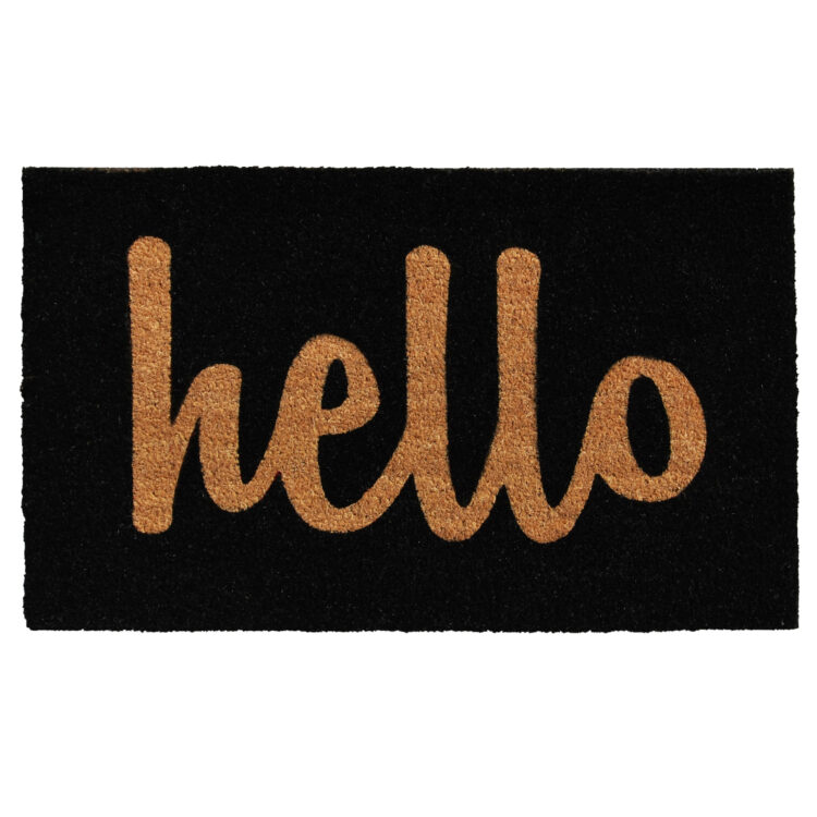 Hello Doormat Natural Script